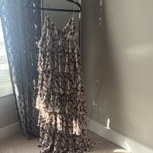 J. Crew Brown and Cream Maxi Dress